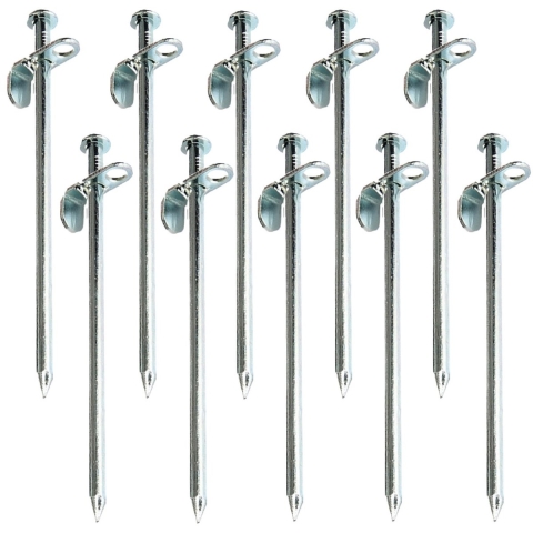 Grondpennen/tentharingen metaal met open oog - 10x - 20 cm - Rotspen - Spijkerharing -