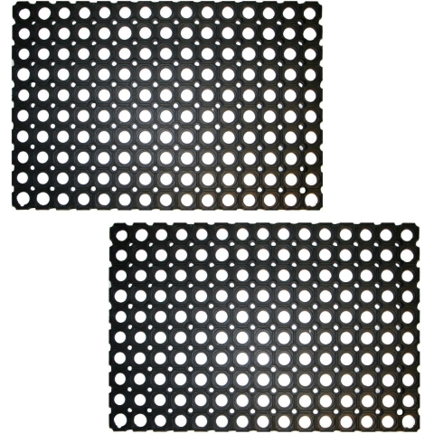 Deurmat - 2x - voor buiten - rubber - 60 x 80 cm - Droogloopmat - schoonloopmat -