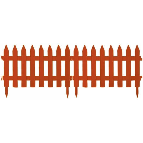 Tuinhekjes/borderranden - 14x stuks - kunststof - 700 cm - terra - tuinafscheiding - 60 x 40 cm -