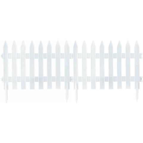 Tuinhekjes/borderranden - 14x stuks - kunststof - 700 cm - wit - tuinafscheiding - 60 x 40 cm -