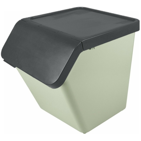 Sunware Sigma Home sorteer bak - afvalbak - groen - stapelbaar - 60L - 49 x 39 x 45 cm -