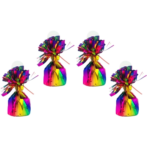 Ballon gewichtjes - 8x - regenboogkleur - 170 gram - gewichtjes voor helium ballontrosjes -