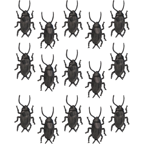 Nep kevers/kakkerlakken 5 cm - 50x stuks - zwart/bruin - Horror/griezel thema decoratie beestjes -