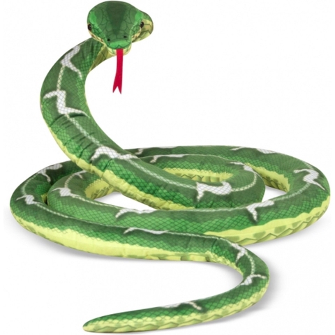 Mega slangen knuffel - groen - 4 meter - pluche - knuffelslang -