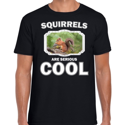 Dieren eekhoorntje t-shirt zwart heren - squirrels are cool shirt M -