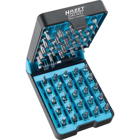 HAZET Bitset | 2-6 | PH1-PH3 | PZ1-PZ3 | T6-T40 | 1/4 inch (6,3 mm) zeskant massief | Pozidriv-profiel PZ, Kruiskop profiel PH, Tamper resistant