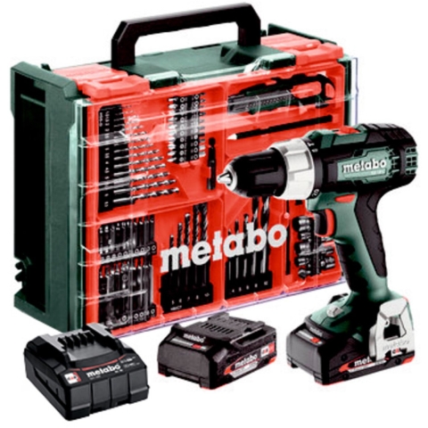 Metabo SB 18 L Accu-klopboorschroefmachine | Mobile Workshop | 18V | Incl. Accu&apos;s en lader + 78 dlg toebehoren - 614053710