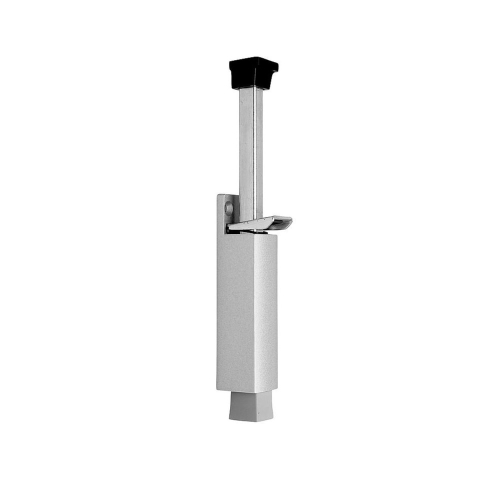 DX - Deurvastzetter voetstift / Luxe / 32×242 mm / schootuitslag 90 mm / deur tot 80 kg / stang staal verzinkt / zamac zilver