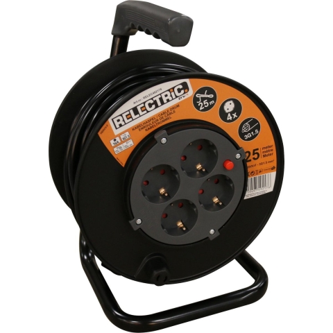 Relectric kabelhaspel 25m 3x1,5mm - RELEC492176