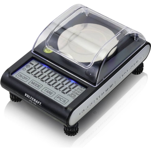 VOLTCRAFT PS-50 Precisie weegschaal Weegbereik (max.) 50 g Resolutie 0.001 g werkt op batterijen, werkt op USB Zwart