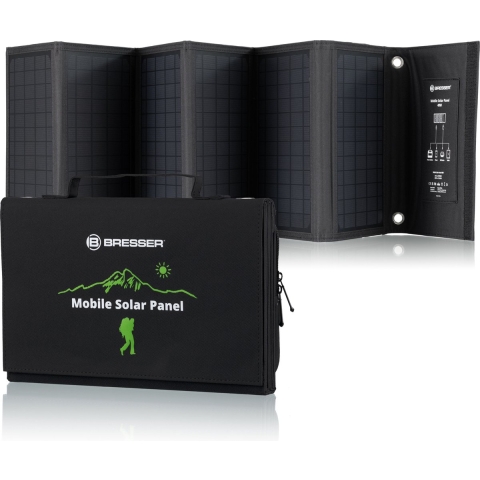 BRESSER Mobiele zonnelader 40 watt met USB- en DC-aansluiting