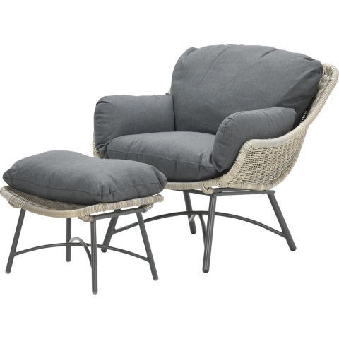 Logan fauteuil met voetenbank vw - Garden impressions