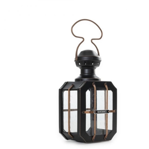 Barebone Box Candle Lantaarn met LED-kaars zwart/brons, oplaadbaar