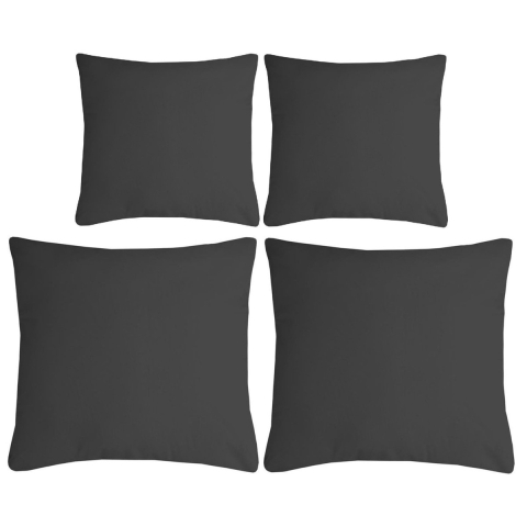 Stof Textile sierkussen Nelson - 4x - donkergrijs - 2 formaten - polyester -