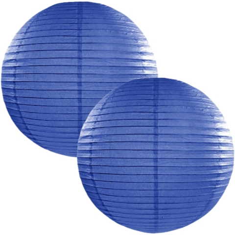 Luxe bol feest lampion - 5x - donkerblauw - dia 50 cm - papier -