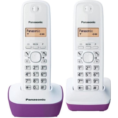 Panasonic KX-TG1612FRF Duo-telefoon zonder bestand zonder antwoordapparaat Wit Paars