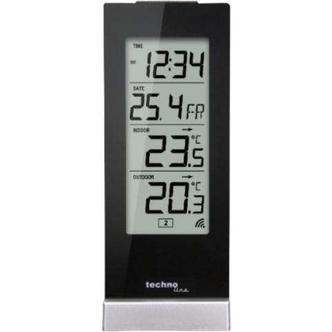 Techno Line WS 9767 WS 9767 Draadloze thermometer Zwart