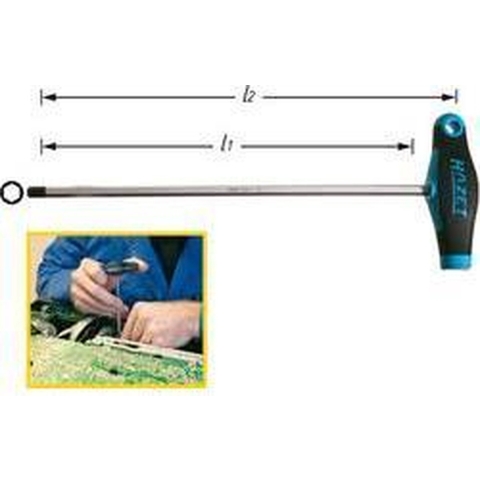 Hazet Werkplaats Inbusschroevendraaier Sleutelbreedte (metrisch): 8 mm Koplengte: 200 mm Afmeting, lengte: 234 mm