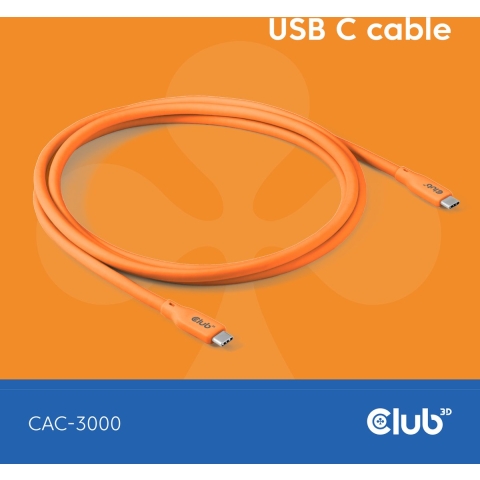 USB C kabel, 2 meter Kabel
