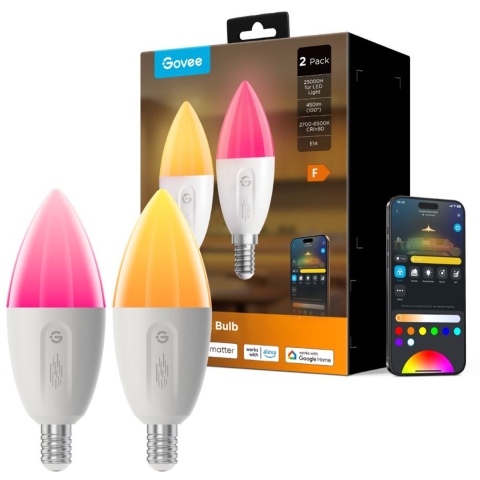Slimme, dimbare E14 ledlampen (2-pack) Lamp