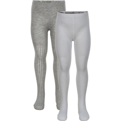 Minymo Panty's - 2-pack - Wit/Grijs - Minymo - 92/98 - Panty's