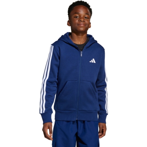 adidas Performance Hoodie - J 3S FL FZ HD - Donkerblauw/White - adidas Performance - 14 jaar (164) - Hoodie