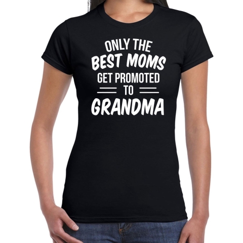 Only the best moms get promoted to grandma t-shirt zwart dames - Cadeau aankondiging zwangerschap 2XL -