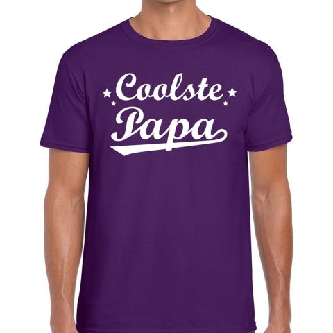 Coolste papa cadeau t-shirt paars voor heren M -