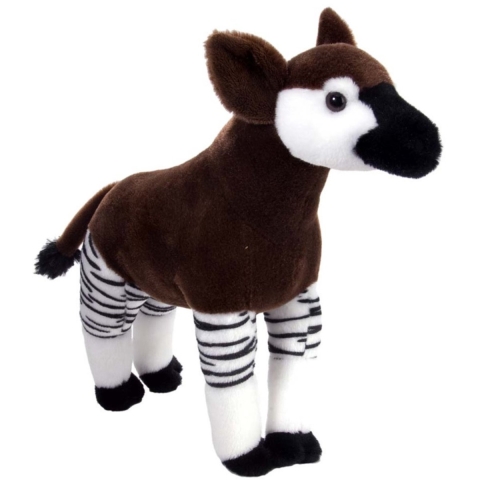 Wild Republic Okapi knuffel - 30 cm - pluche - staand - Afrikaanse dieren - knuffeldier -