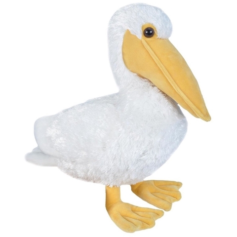 Wild Republic pelikaan knuffel - 30 cm - wit - pluche - vogels - knuffeldieren -
