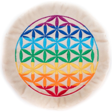 Warmte/magnetron opwarm kussen - Levensbloem - gekleurd - 27 cm - pittenzak -