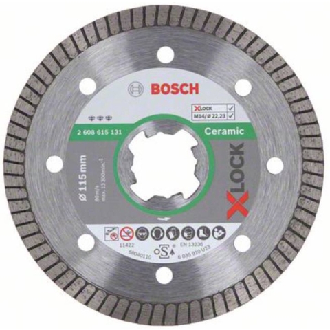 Bosch Accessoires X-LOCK Diamantschijf Best for Ceramic Extraclean Turbo 115 x 22,23 x 1,4 x 7 mm - 1 stuk(s) - 2608615131