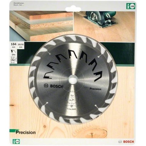 Bosch Accessoires Cirkelzaagblad Precision 184X2X16/-,T24 - 2609256863