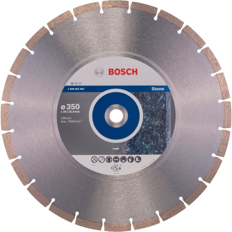 Bosch Accessoires Diamantdoorslijpschijf Standard for Stone 350 x 20,00+25,40 x 3,1 x 10 mm 1st - 2608602603