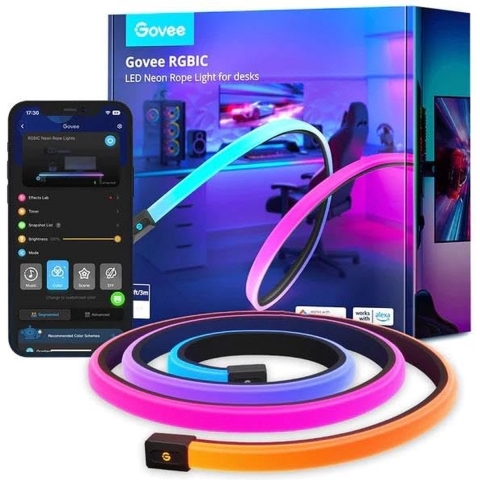 H61C3 RGBIC LED Neon Rope Lights for Desks Ledstrip