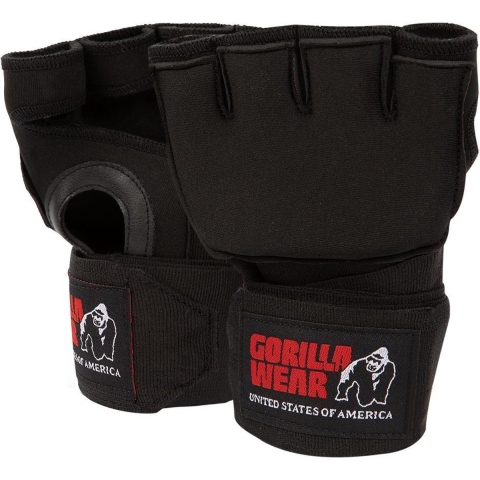 Gorilla Wear Gel Handschoenen met Omslag - Zwart/Wit - S/M