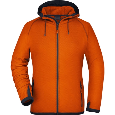 Oranje dames fleece jasje met capuchon L -