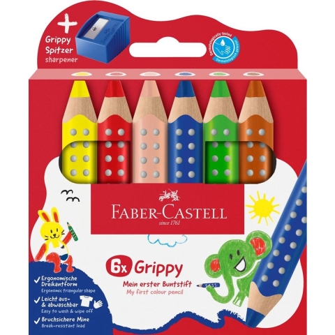 Faber-Castell Kleurpotloden - XXL Jumbo Grip + Tips - 6 stk - Faber-Castell - OneSize - Tekenset