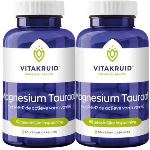 Gratis Verzending: 2x Vitakruid Magnesium Tauraat 90 vegacapsules