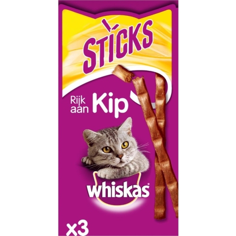 Whiskas Sticks 18 g - Kattensnack - Kip