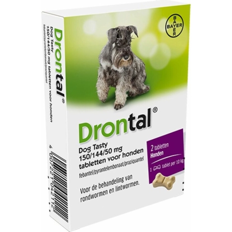 Drontal Dog Tasty Ontworming Tabletten vanaf 10kg 2 tabletten