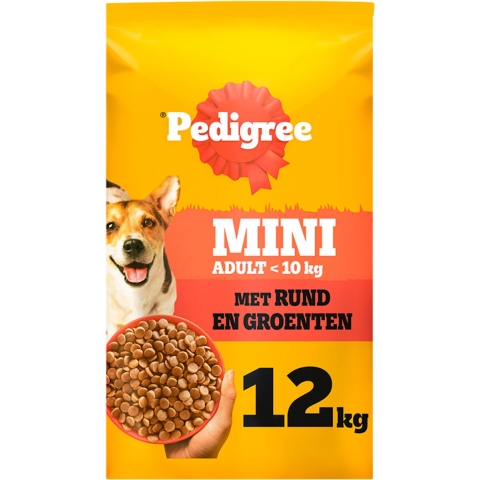 Pedigree Adult Mini Hondenbrokken Rund en Groenten 12 kg
