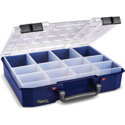 raaco CarryLite 80 4x8-12 Assortimentskoffer (l x b x h) 278 x 337 x 80 mm Aantal vakken: 12 Inhoud 1 stuk(s)