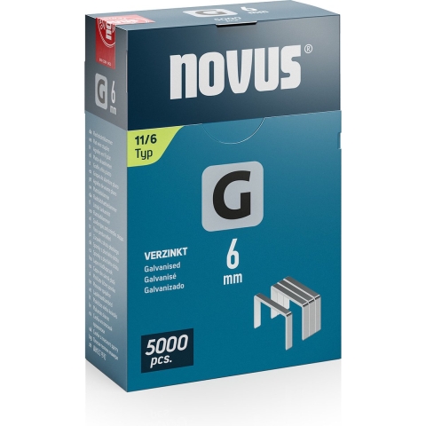 Novus Tools 042-0765 Nieten met plat draad Type 11 5000 stuk(s) Afm. (l x b) 6 mm x 10.6 mm
