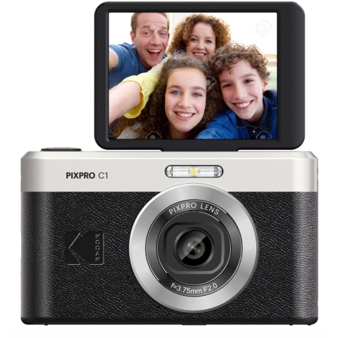 Kodak C1 Compact Camera Tiltable Scherm Black Kit