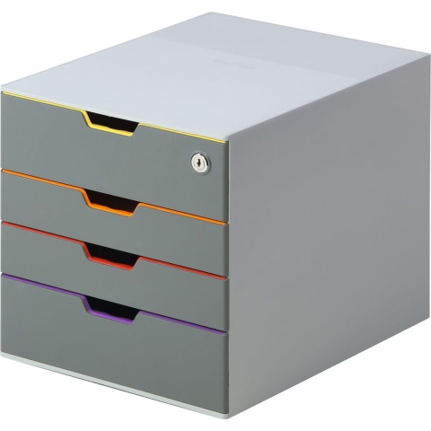 Durable VARICOLOR 4 SAFE - 7606 760627 Ladebox Grijs DIN A4, DIN C4, Folio, Letter Aantal lades: 4