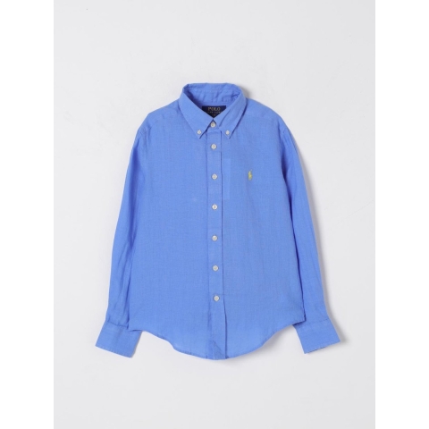 Polo Ralph Lauren Overhemd - Linnen - Blauw - Polo Ralph Lauren - 8 jaar (128) - Overhemd