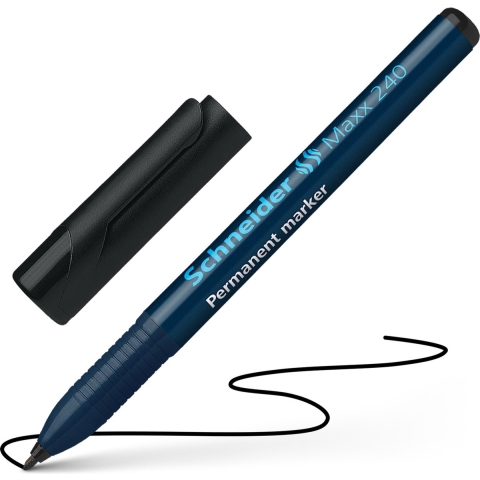 Marker permanent 240 rond zwart 10st