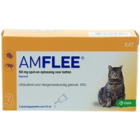 Amflee Vlooien en tekenmiddel voor katten 3 x 50 mg