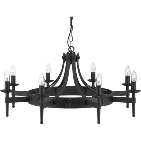 Searchlight Cartwheel - Luster - Ø 85 X 90 Cm - Zwart